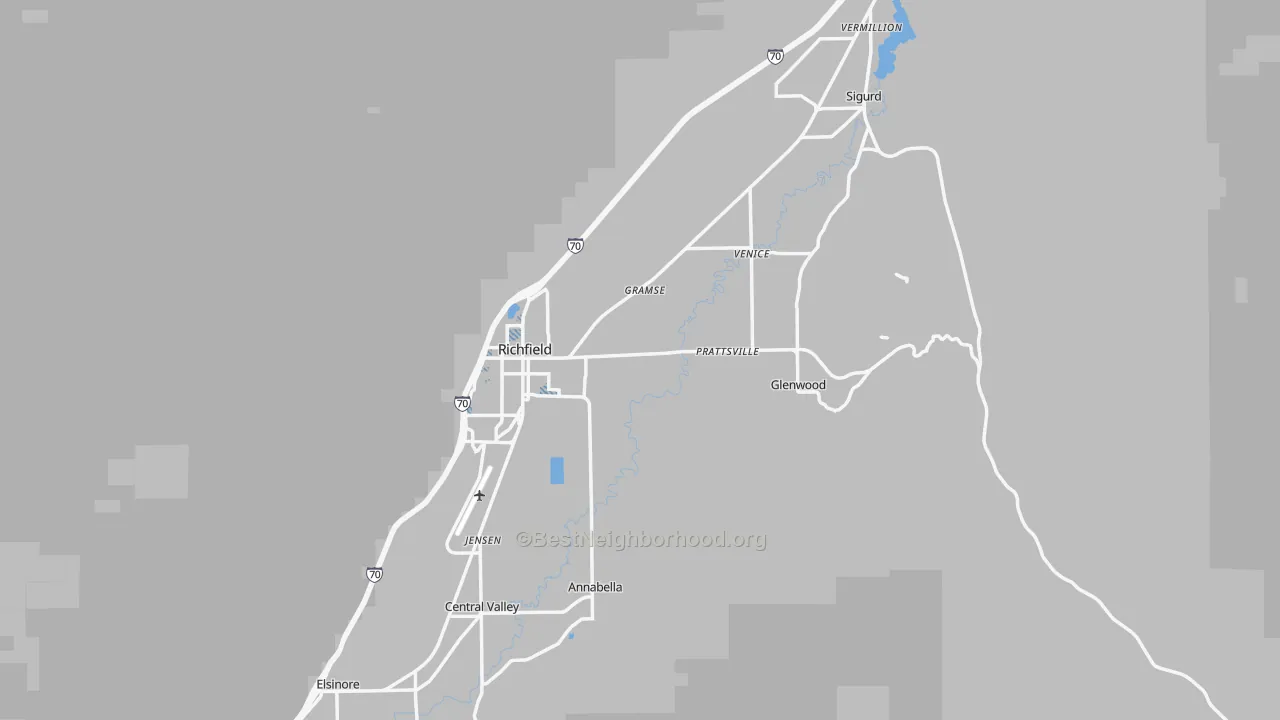 Transit Grade map of Sevier County, UT