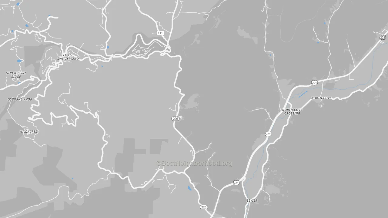 Transit Grade map of Sevier, NC