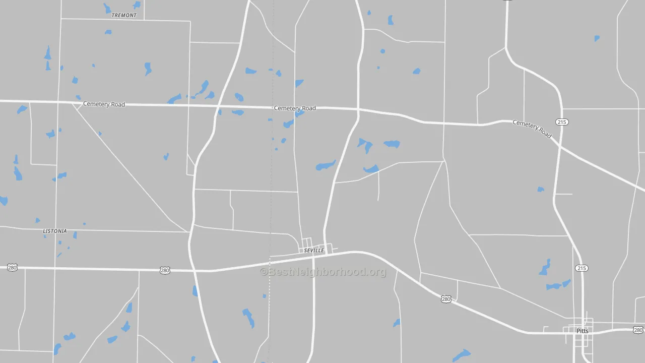 Transit Grade map of Seville, GA