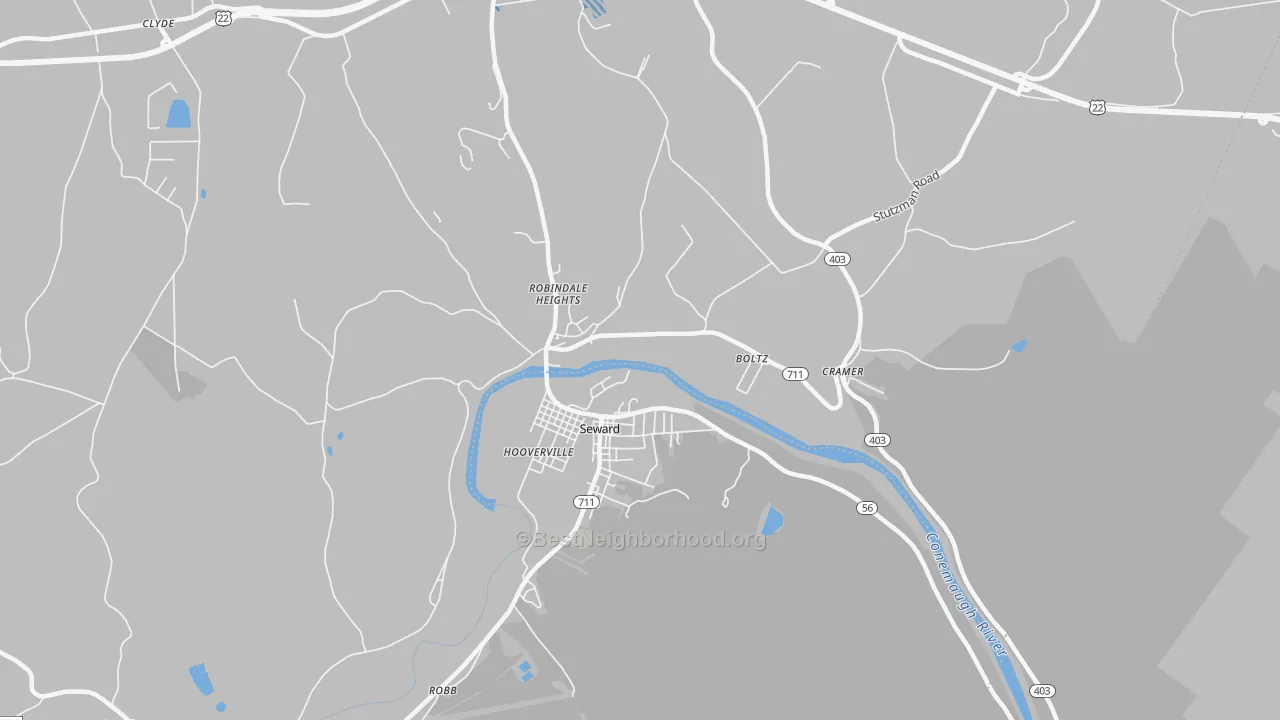 Transit Grade map of Seward, PA