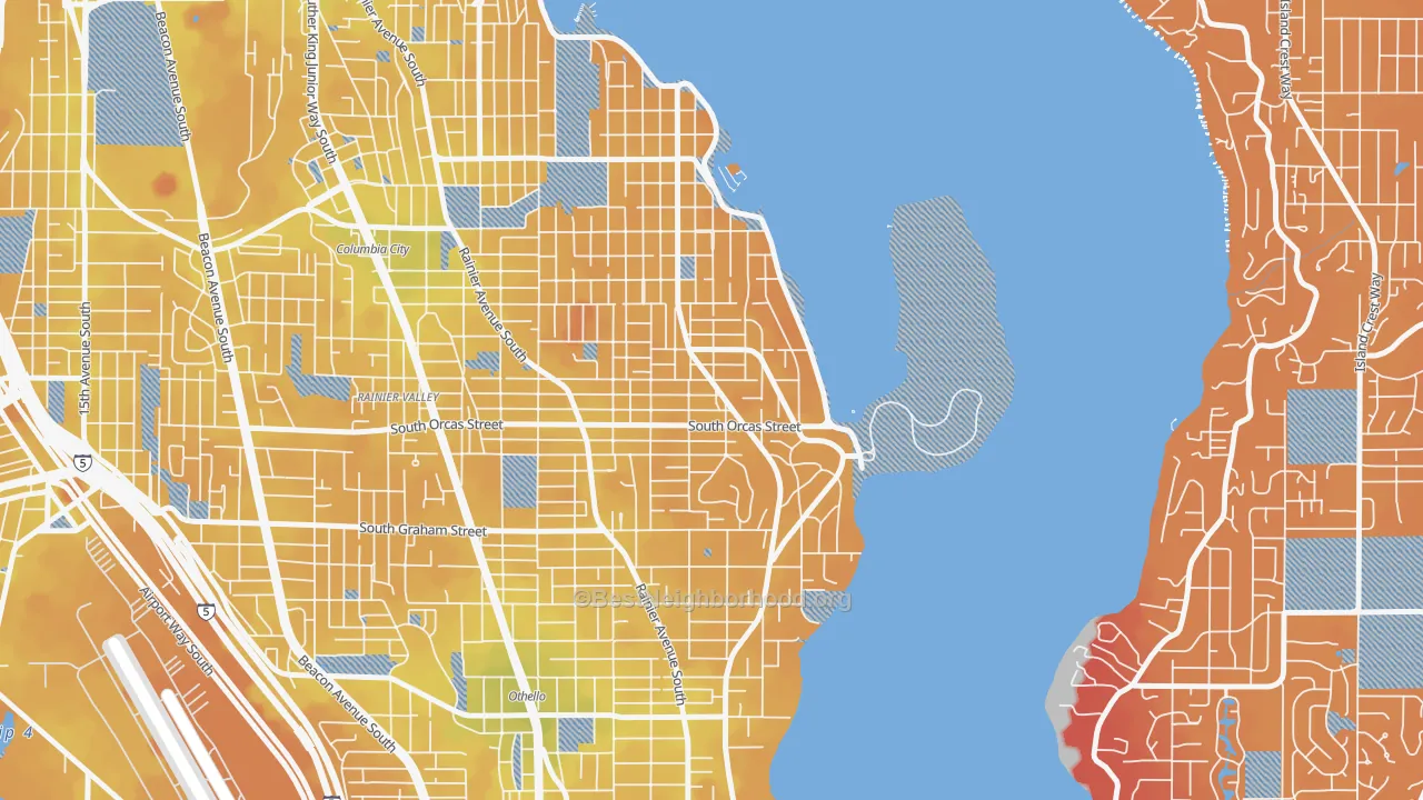 Transit Grade map of Seward Park, Seattle, WA