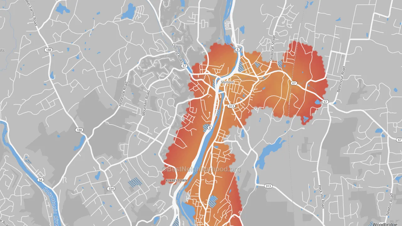 Transit Grade map of Seymour, CT