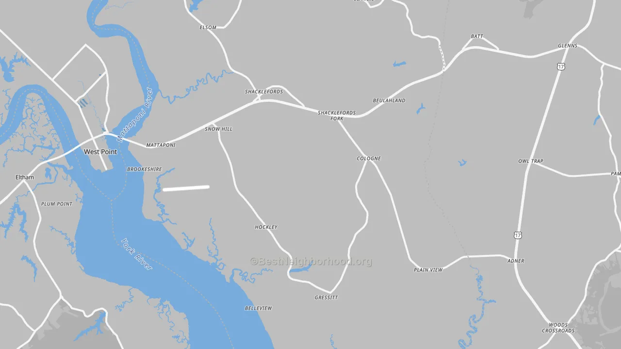 Transit Grade map of Shacklefords, VA