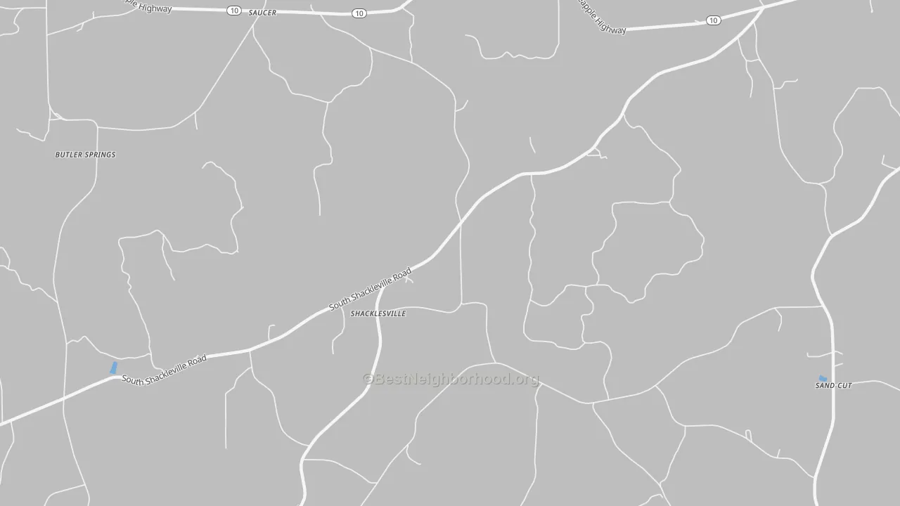 Transit Grade map of Shacklesville, AL
