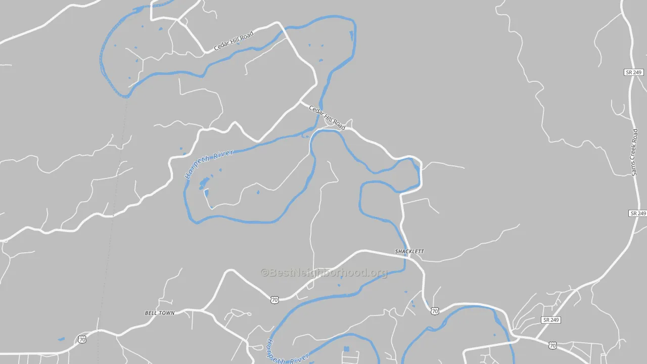 Transit Grade map of Shacklett, TN