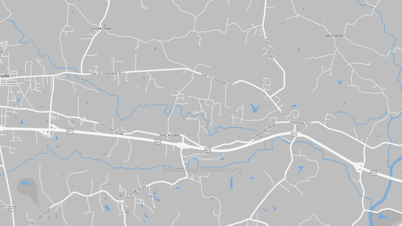Transit Grade map of Shacktown, NC