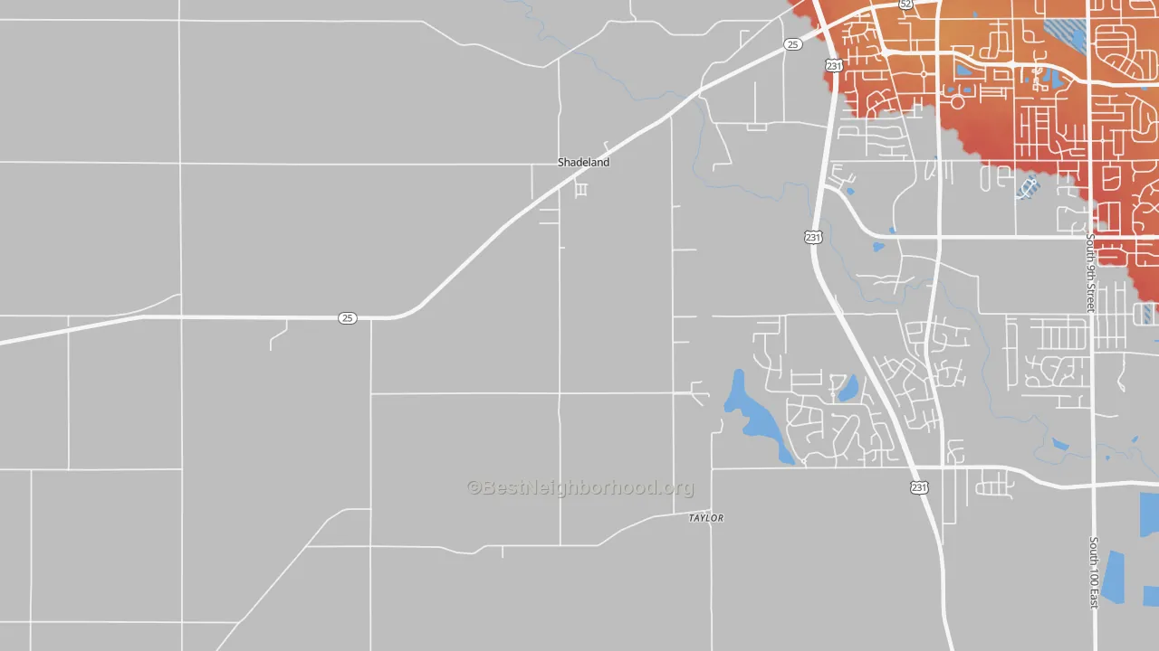 Transit Grade map of Shadeland, IN