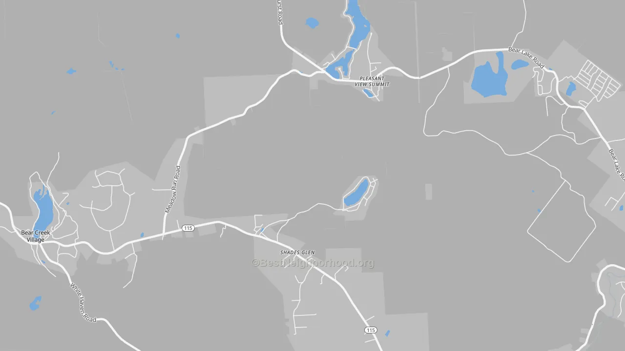 Transit Grade map of Shades Glen, PA