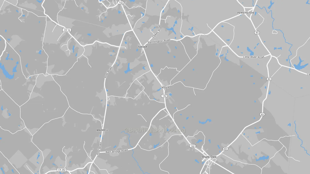 Transit Grade map of Shady Dale, GA