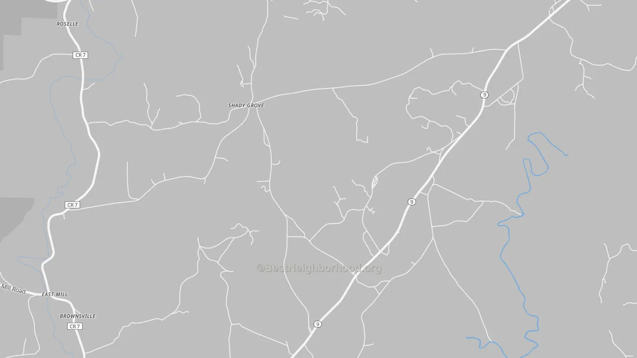 Transit Grade map of Shady Grove, AL