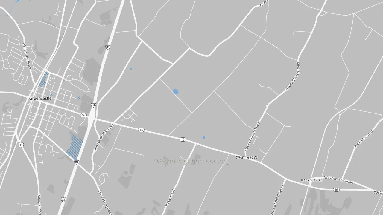 Transit Grade map of Shady Grove, PA