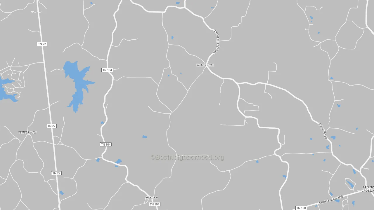 Transit Grade map of Shady Hill, TN