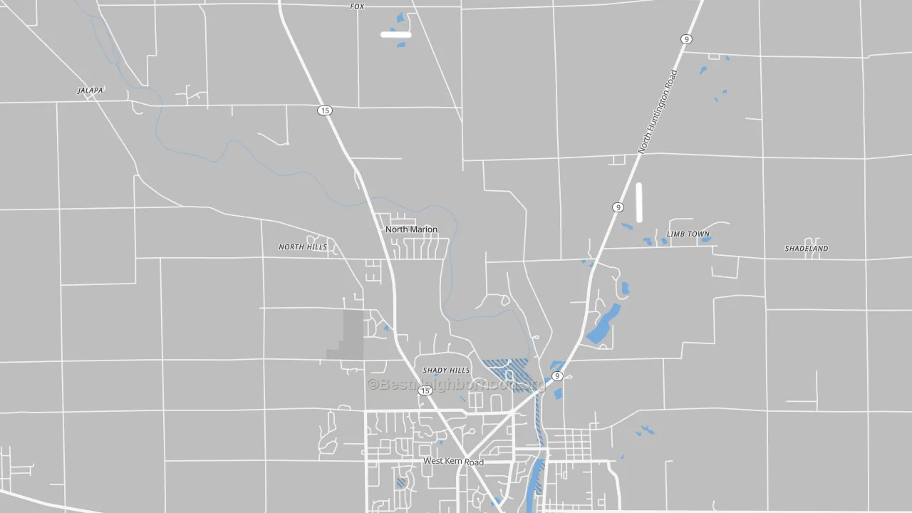 Transit Grade map of Shady Hills, IN