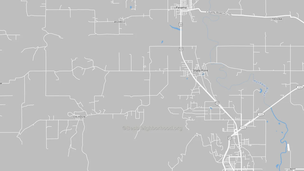 Transit Grade map of Shady Point, OK