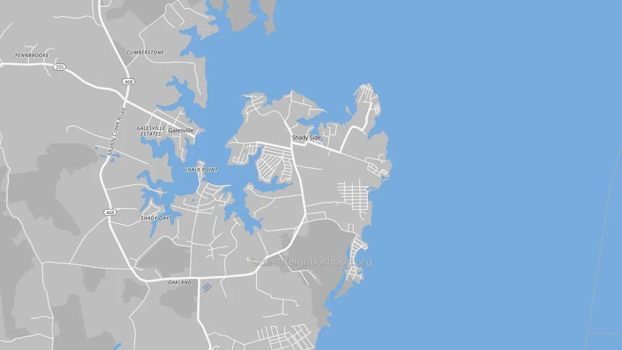 Transit Grade map of Shady Side, MD