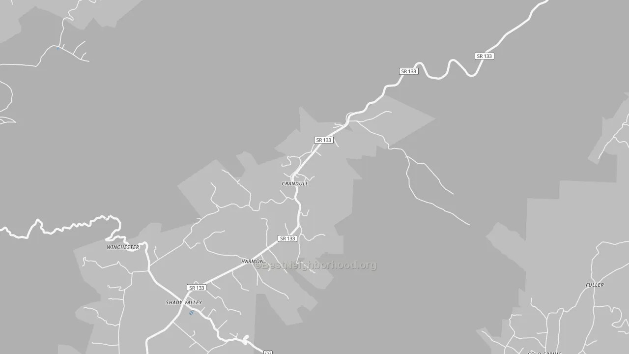 Transit Grade map of Shady Valley, TN