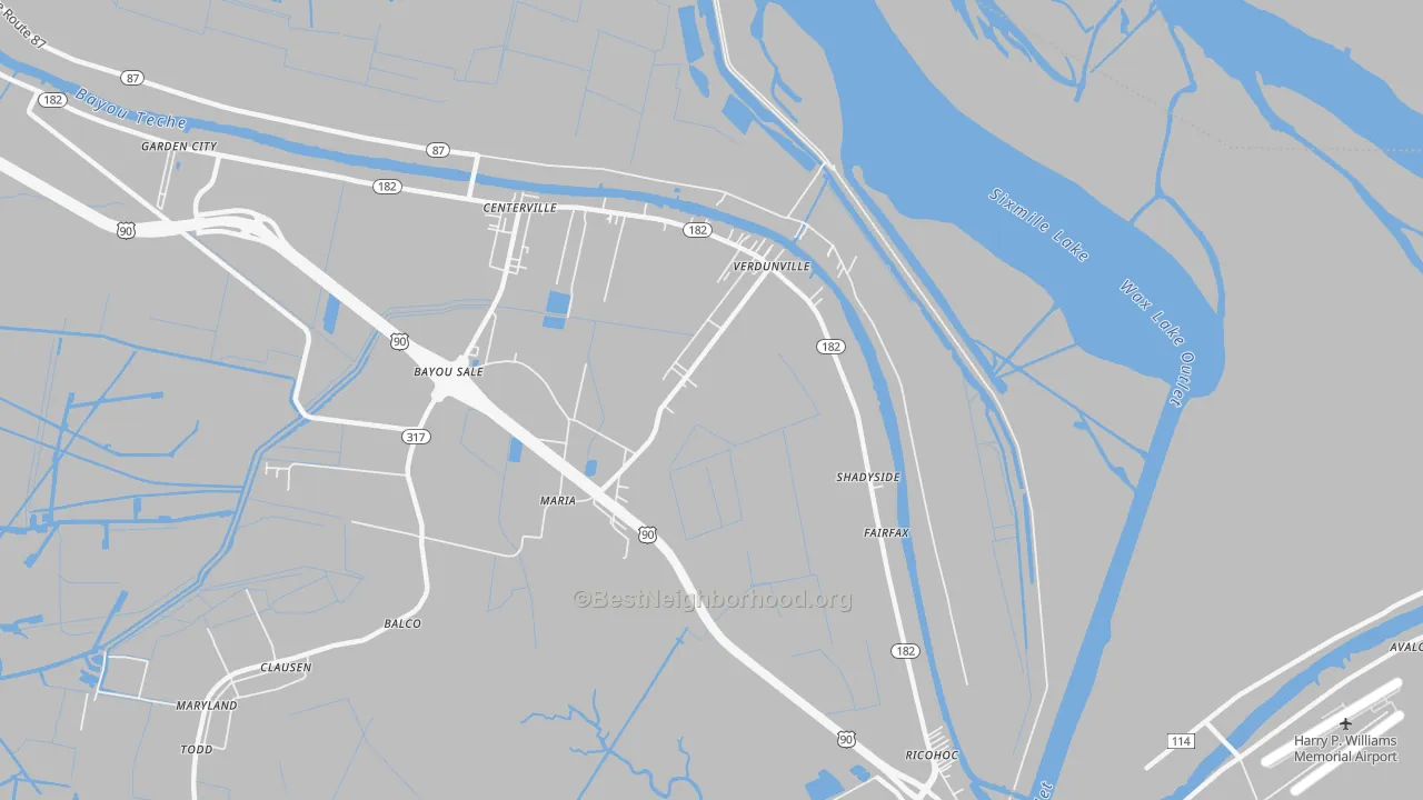 Transit Grade map of Shadyside, LA