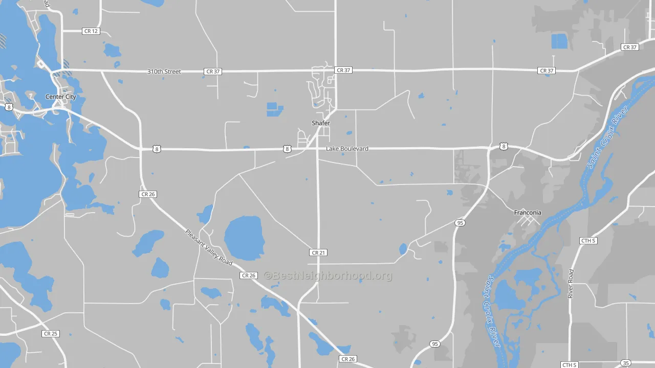 Transit Grade map of Shafer, MN