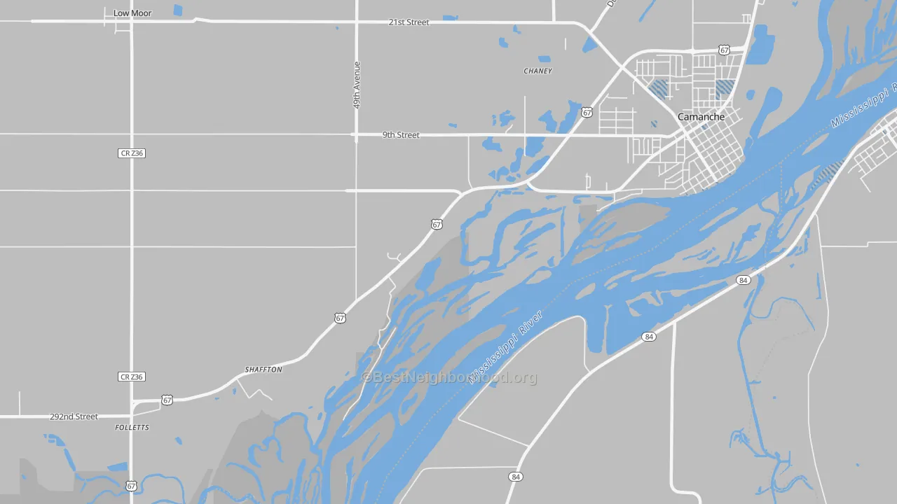 Transit Grade map of Shaffton, IA