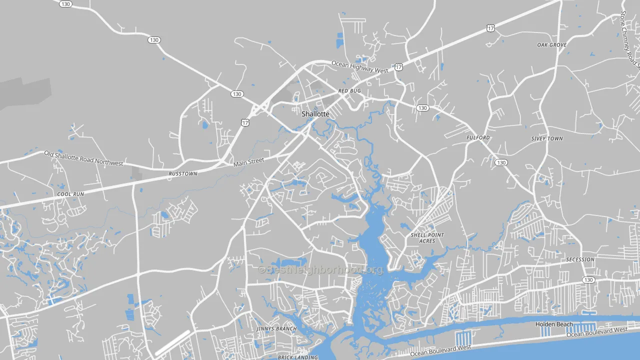 Transit Grade map of Shallotte, NC