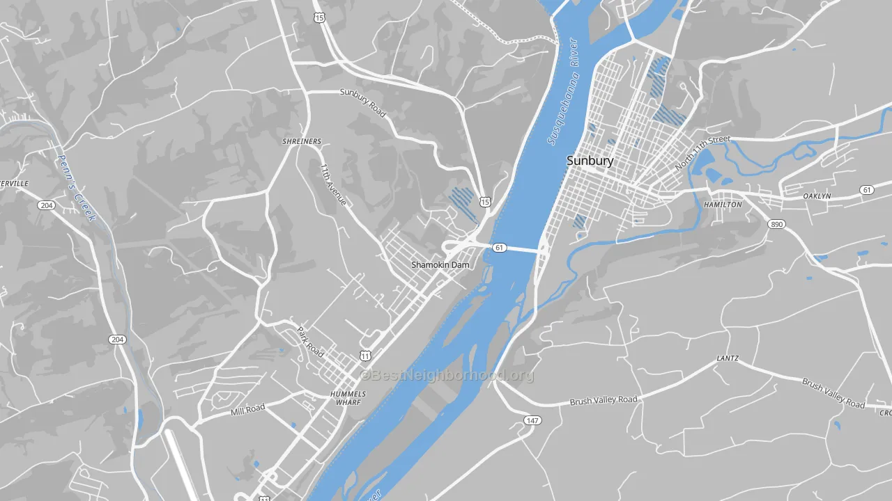 Transit Grade map of Shamokin Dam, PA