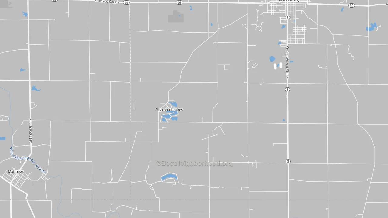 Transit Grade map of Shamrock Lakes, IN