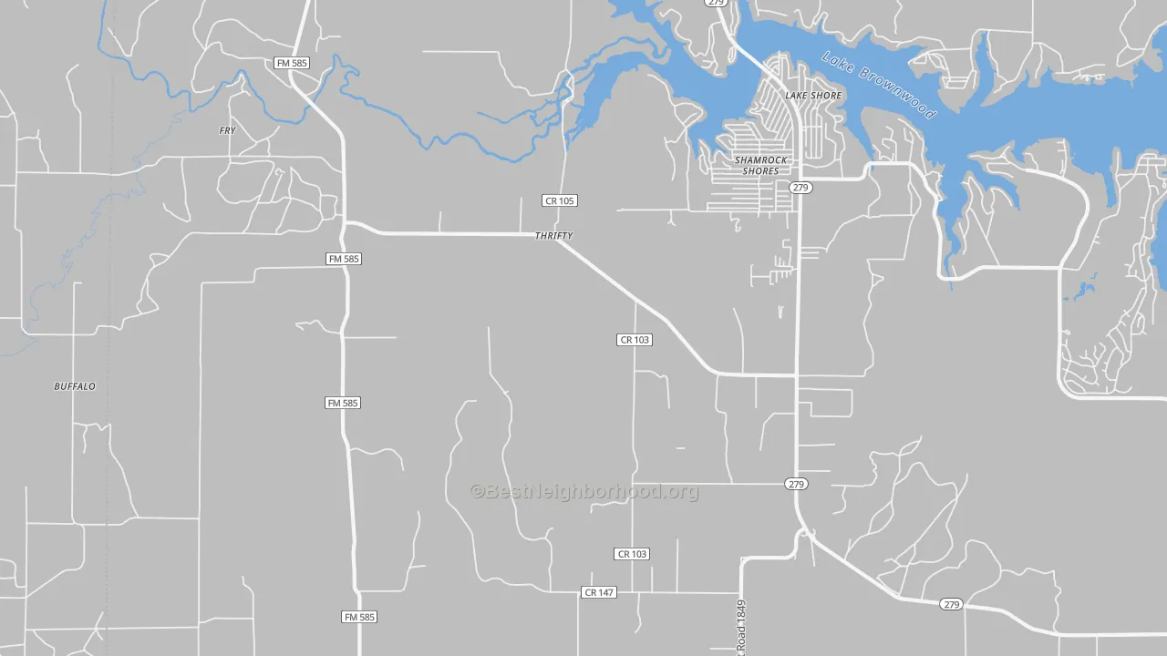 Transit Grade map of Shamrock Shores, TX
