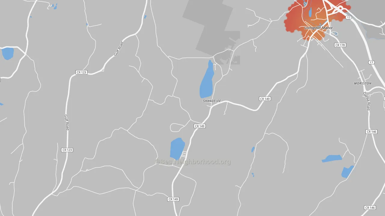 Transit Grade map of Shandelee, NY