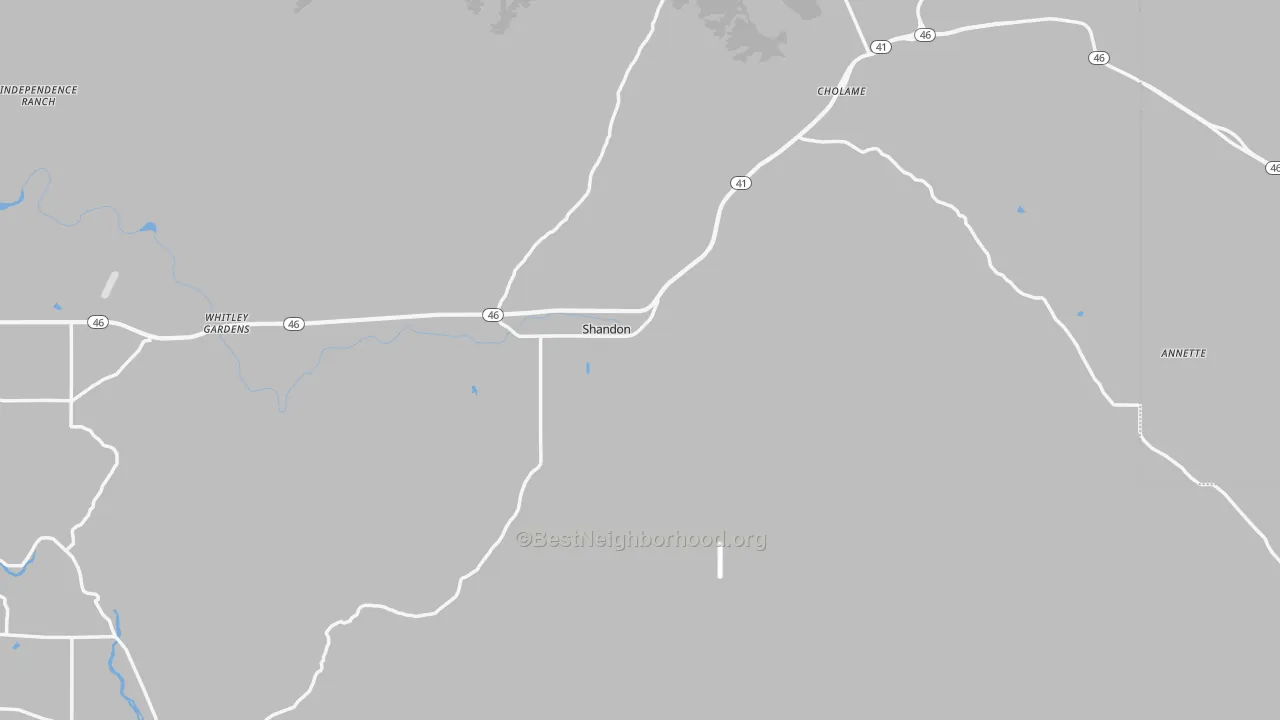 Transit Grade map of Shandon, CA