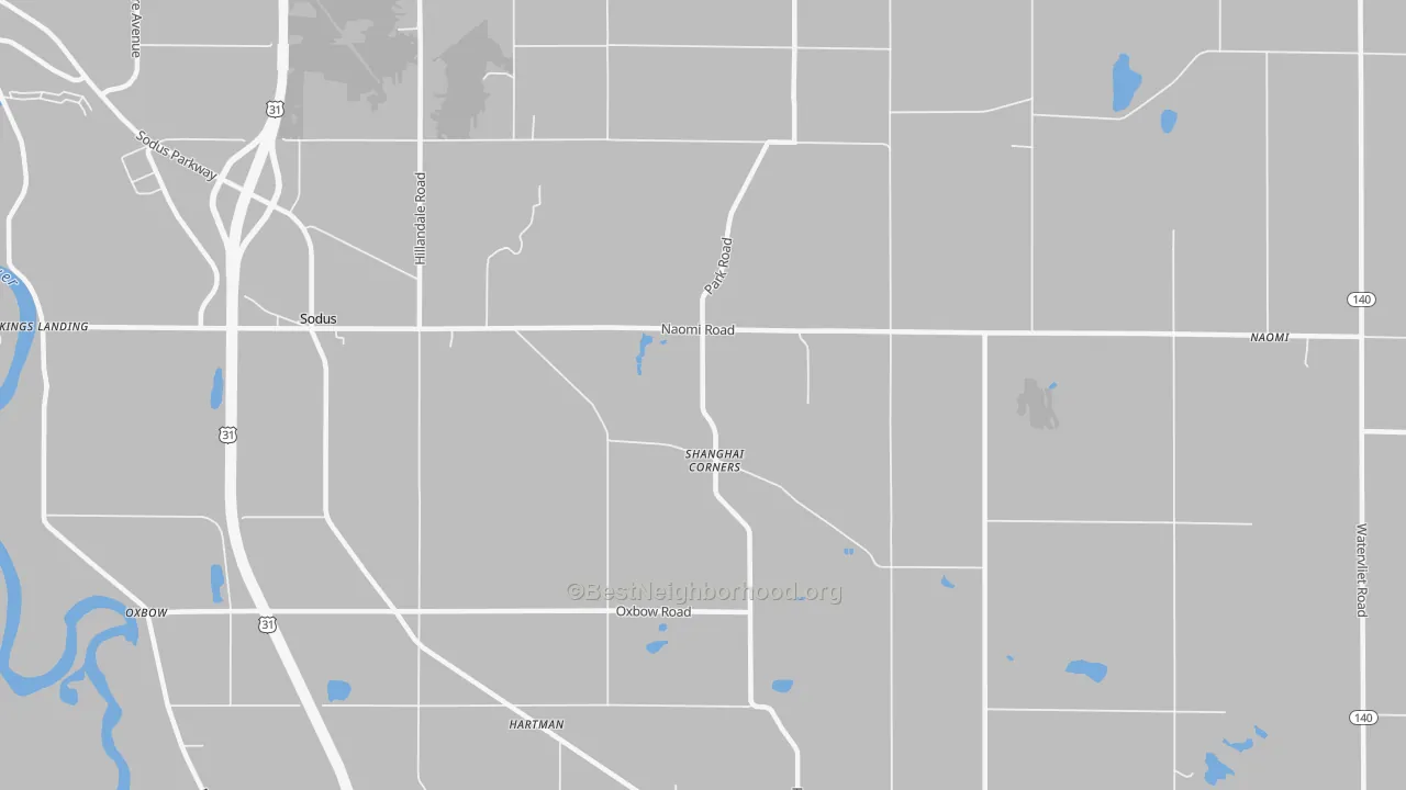 Transit Grade map of Shanghai Corners, MI