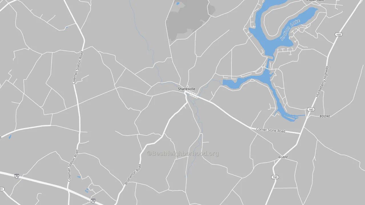 Transit Grade map of Shanksville, PA