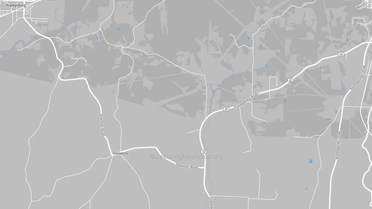 Transit Grade map of Shannon, OH