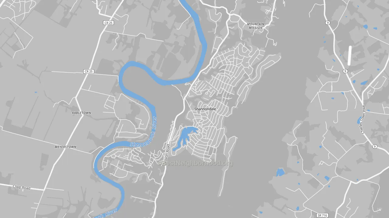 Transit Grade map of Shannondale, WV