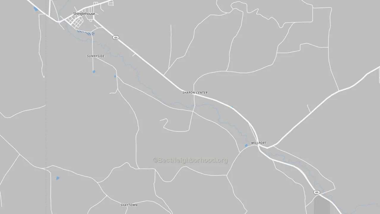 Transit Grade map of Sharon Center, PA