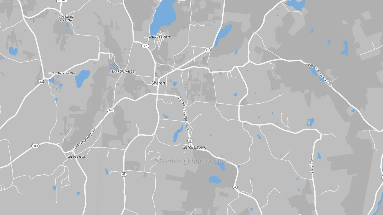 Transit Grade map of Sharon, CT