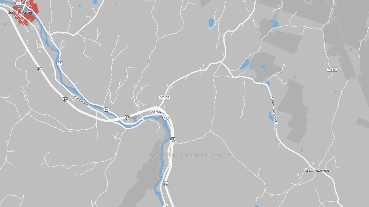 Transit Grade map of Sharon, VT
