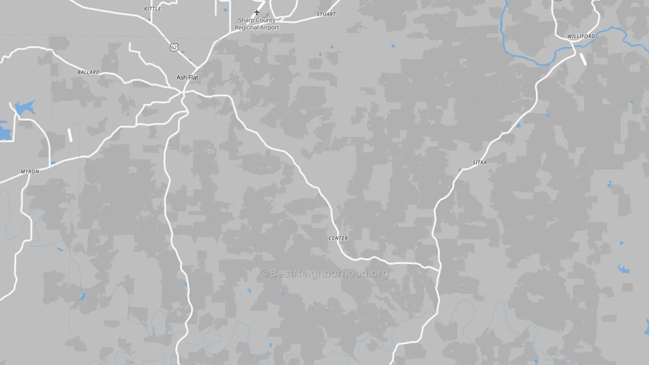 Transit Grade map of Sharp County, AR