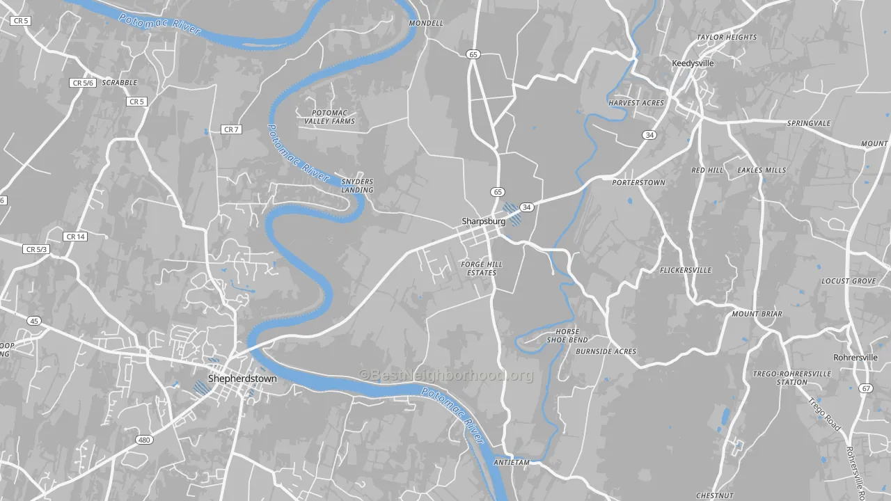 Transit Grade map of Sharpsburg, MD