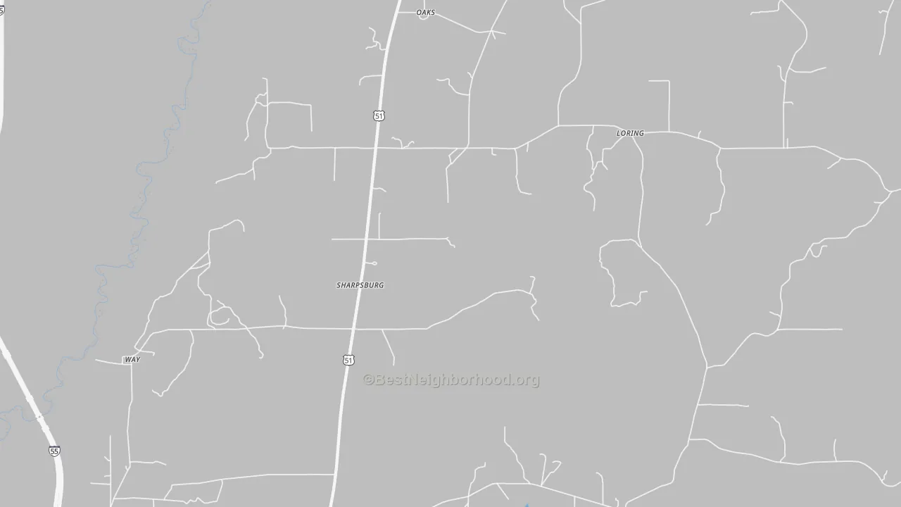 Transit Grade map of Sharpsburg, MS