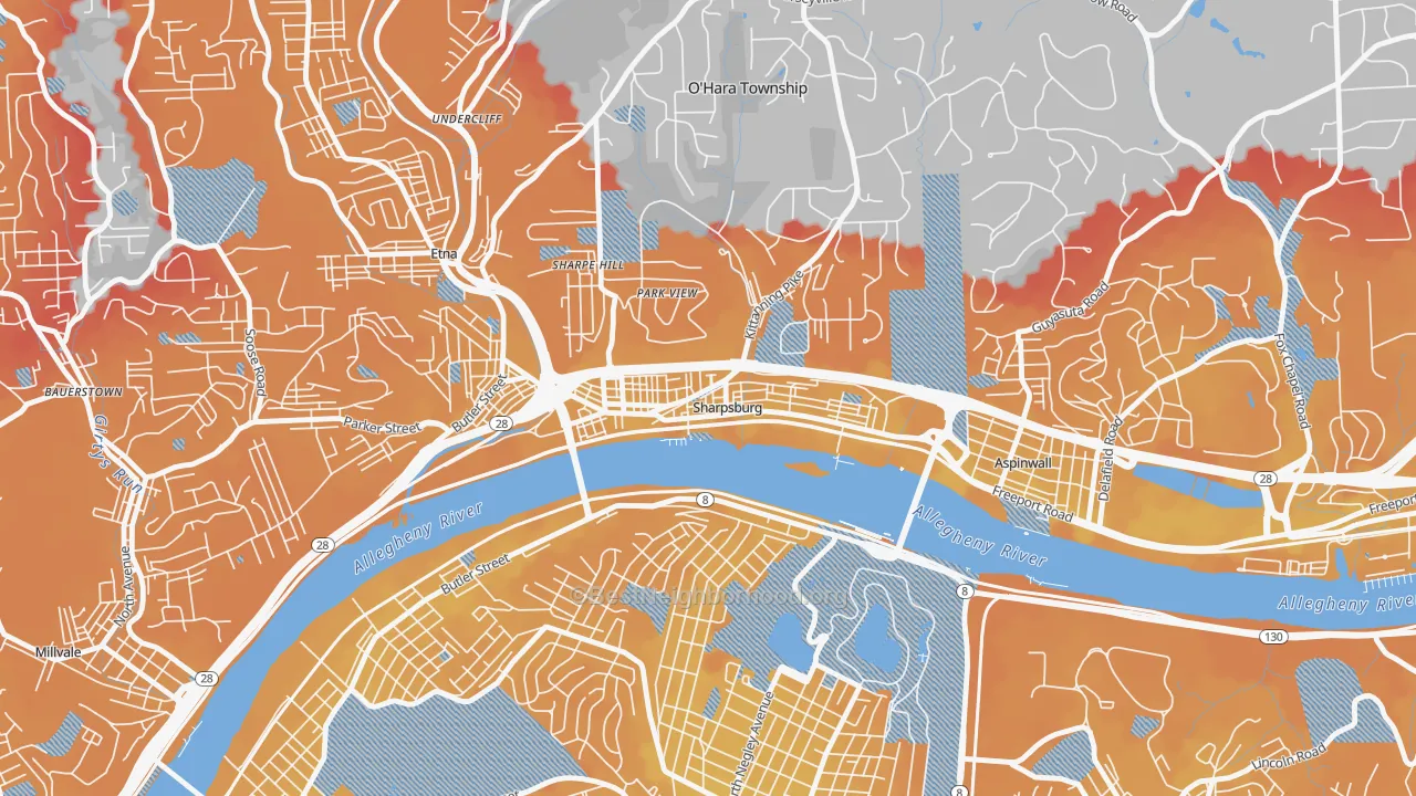 Transit Grade map of Sharpsburg, PA