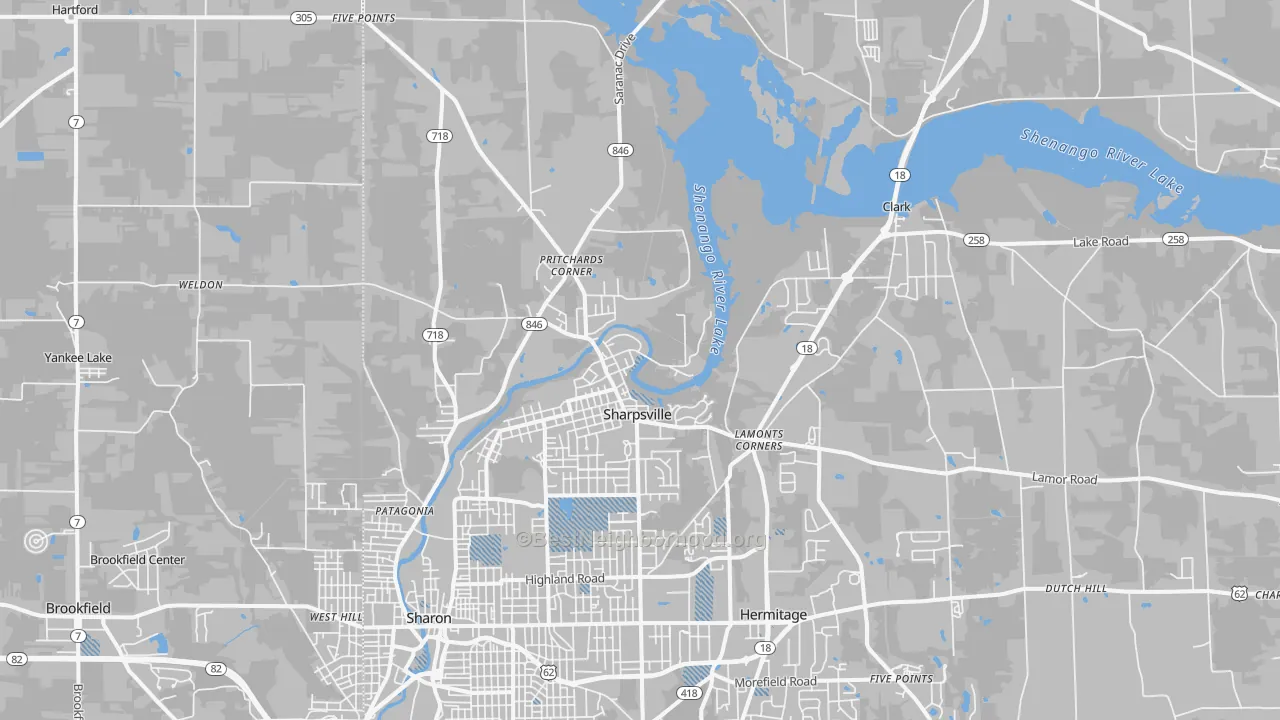 Transit Grade map of Sharpsville, PA