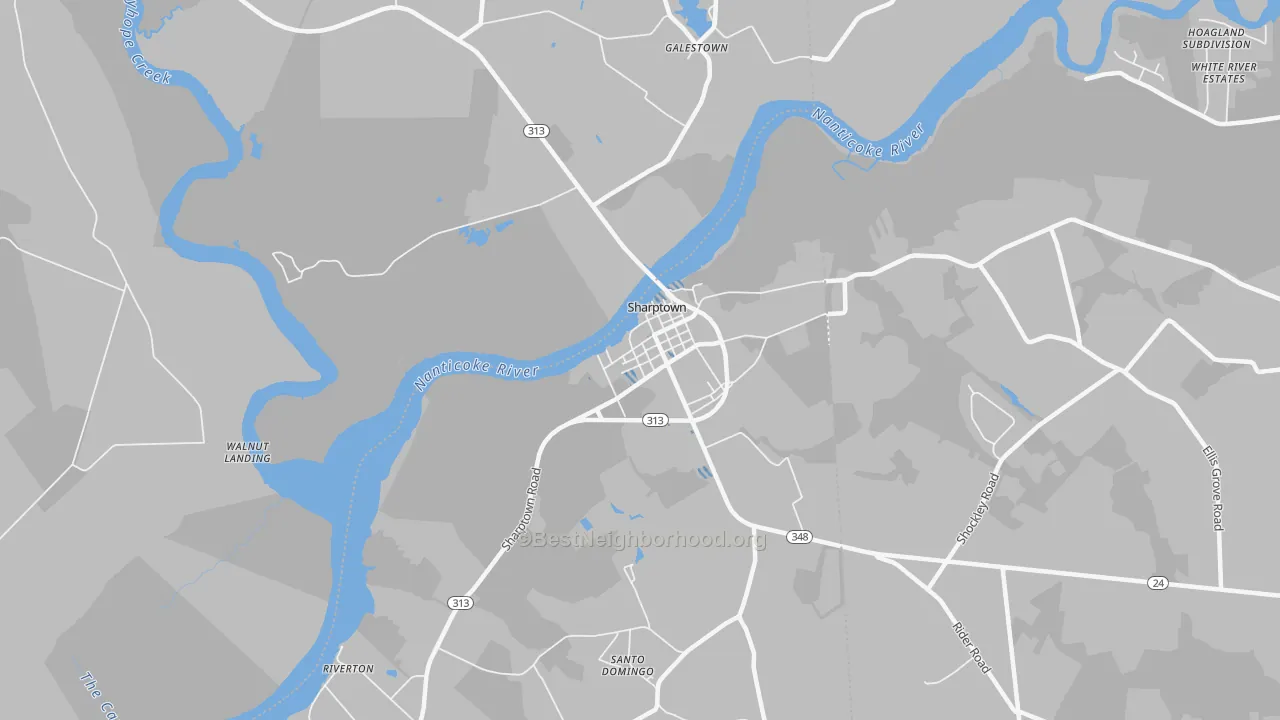 Transit Grade map of Sharptown, MD