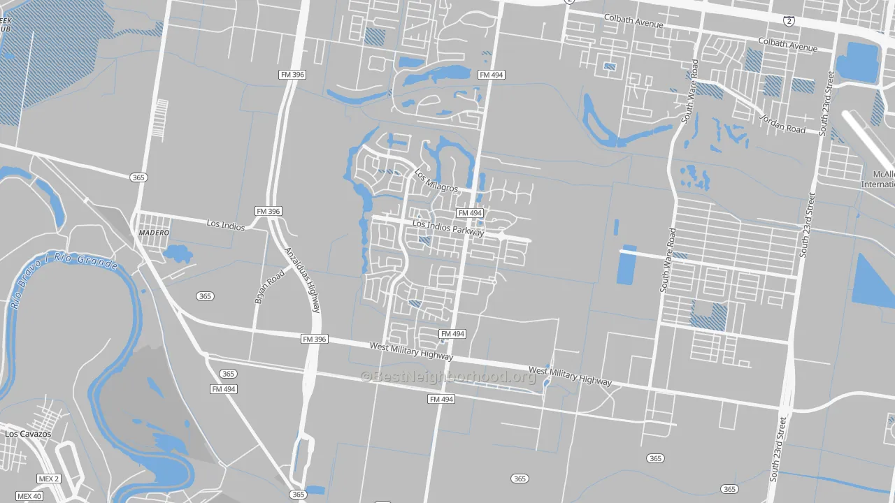 Transit Grade map of Sharyland Plantation, Mission, TX