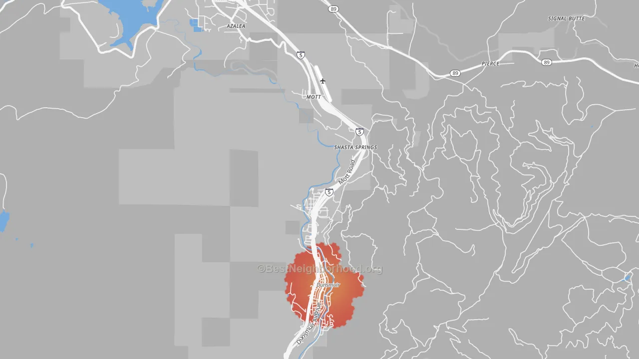 Transit Grade map of Shasta Retreat, CA