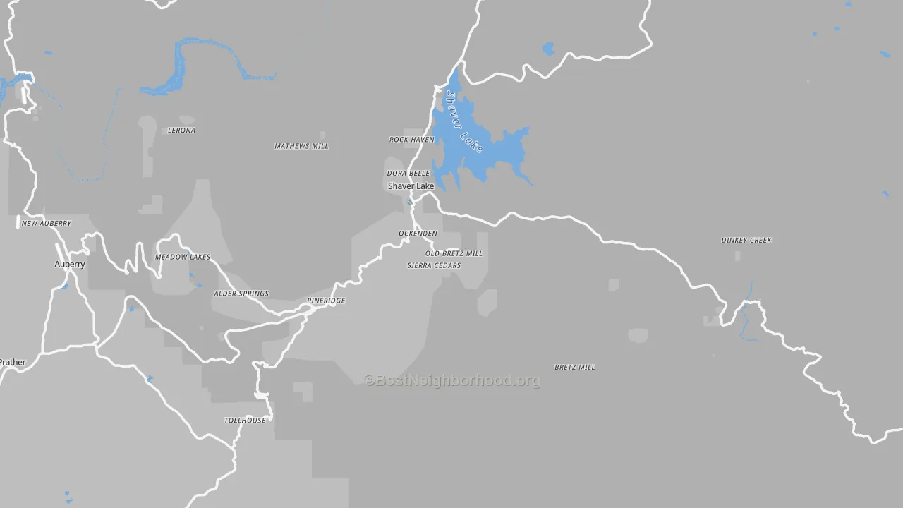 Transit Grade map of Shaver Lake, CA