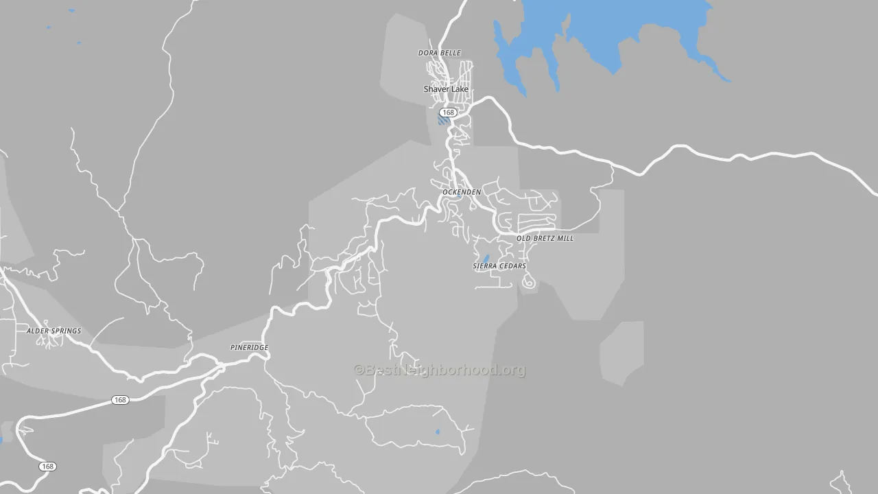 Transit Grade map of Shaver Lake Heights, CA