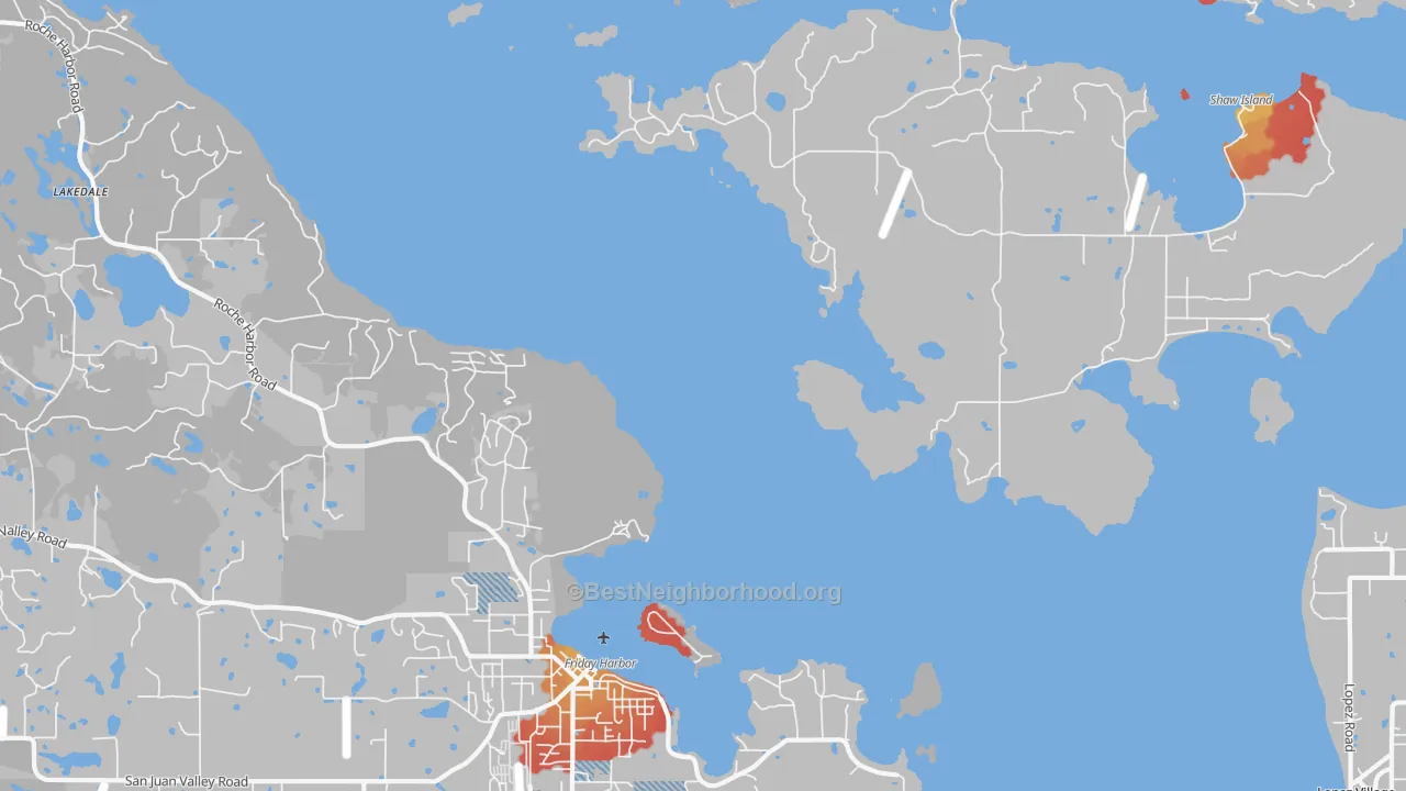 Transit Grade map of Shaw Island, WA