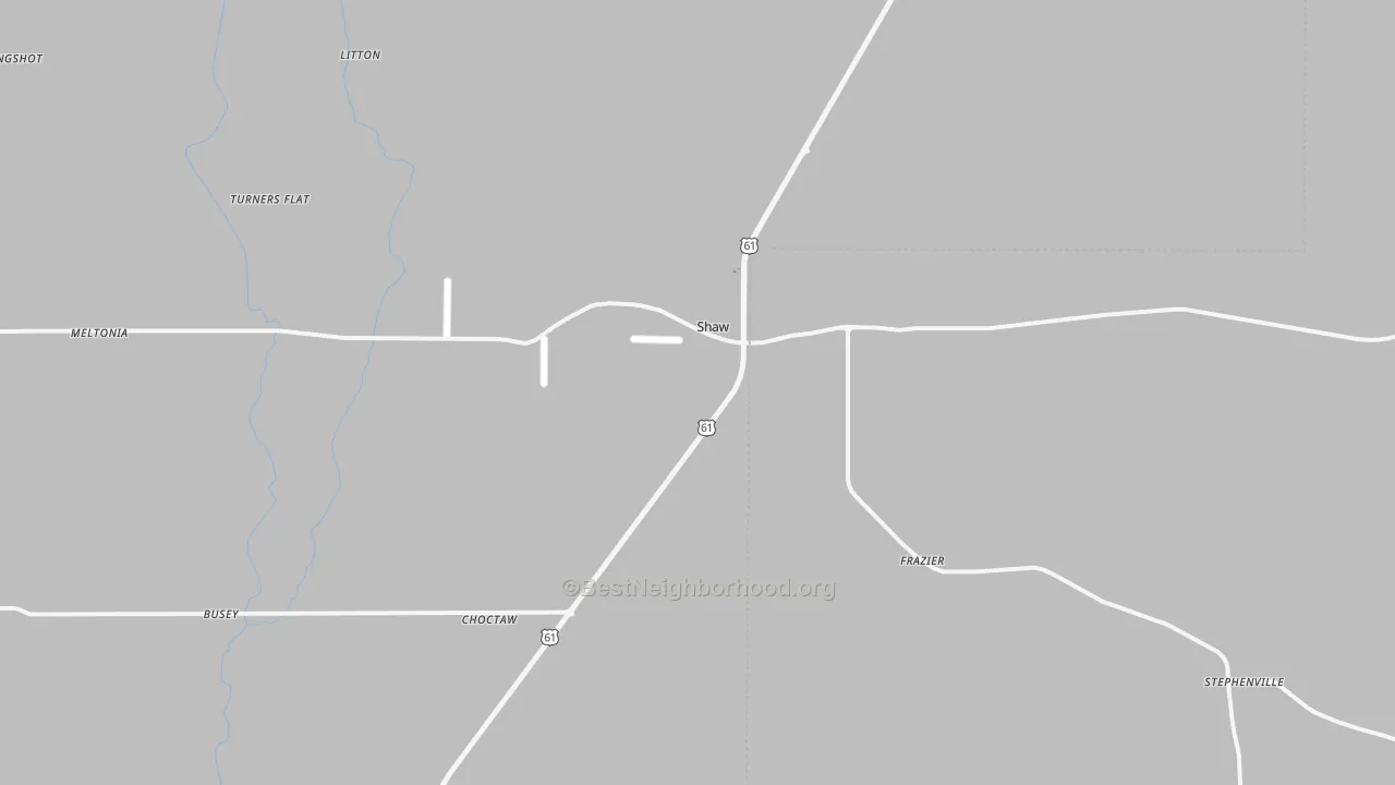 Transit Grade map of Shaw, MS