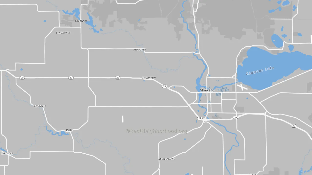 Transit Grade map of Shawano County, WI