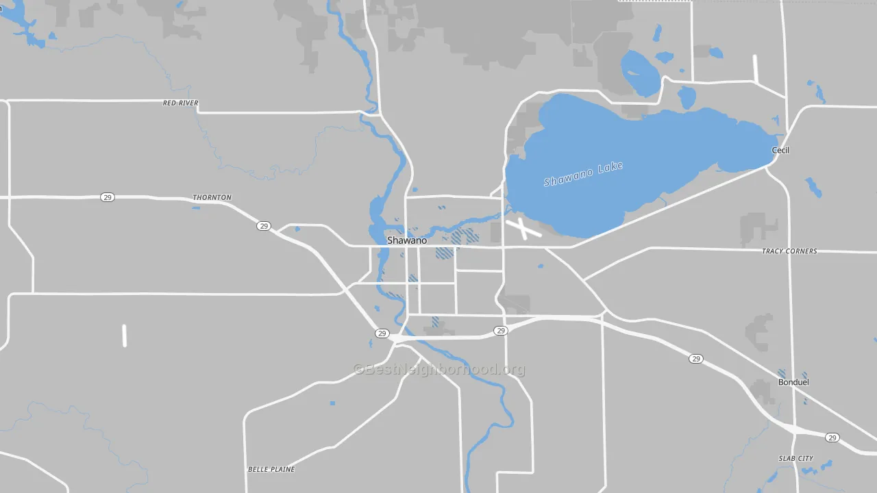Transit Grade map of Shawano, WI